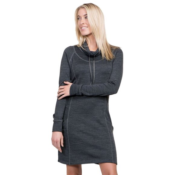 KUHL Lea Dress M Grey Soft Stretch Long Sleeve Active Travelcore Minimalist - Picture 1 of 14